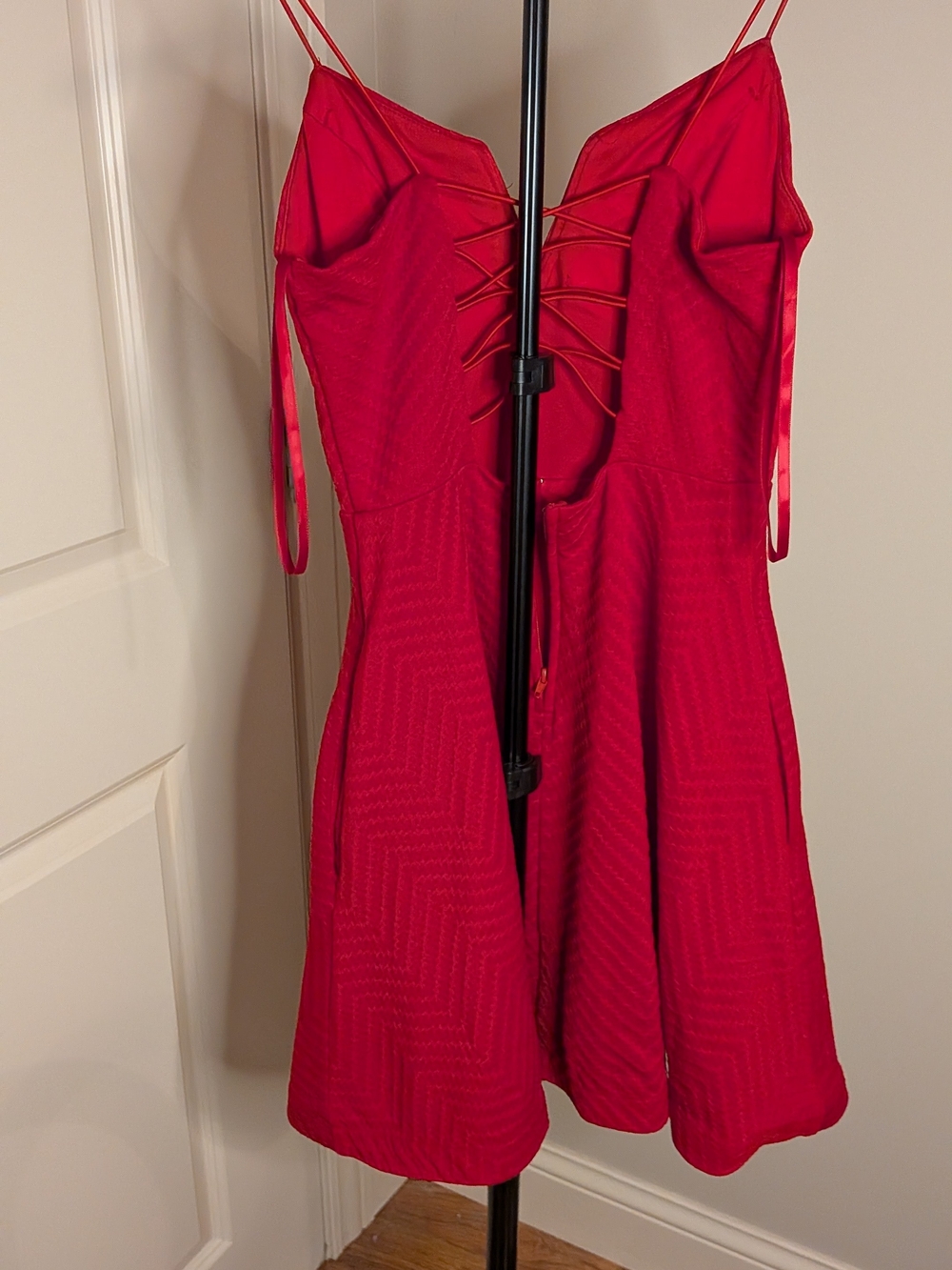 City Studio Hot Pink Spaghetti-Strap Fit & Flare Mini Dress - Picture 3 of 5